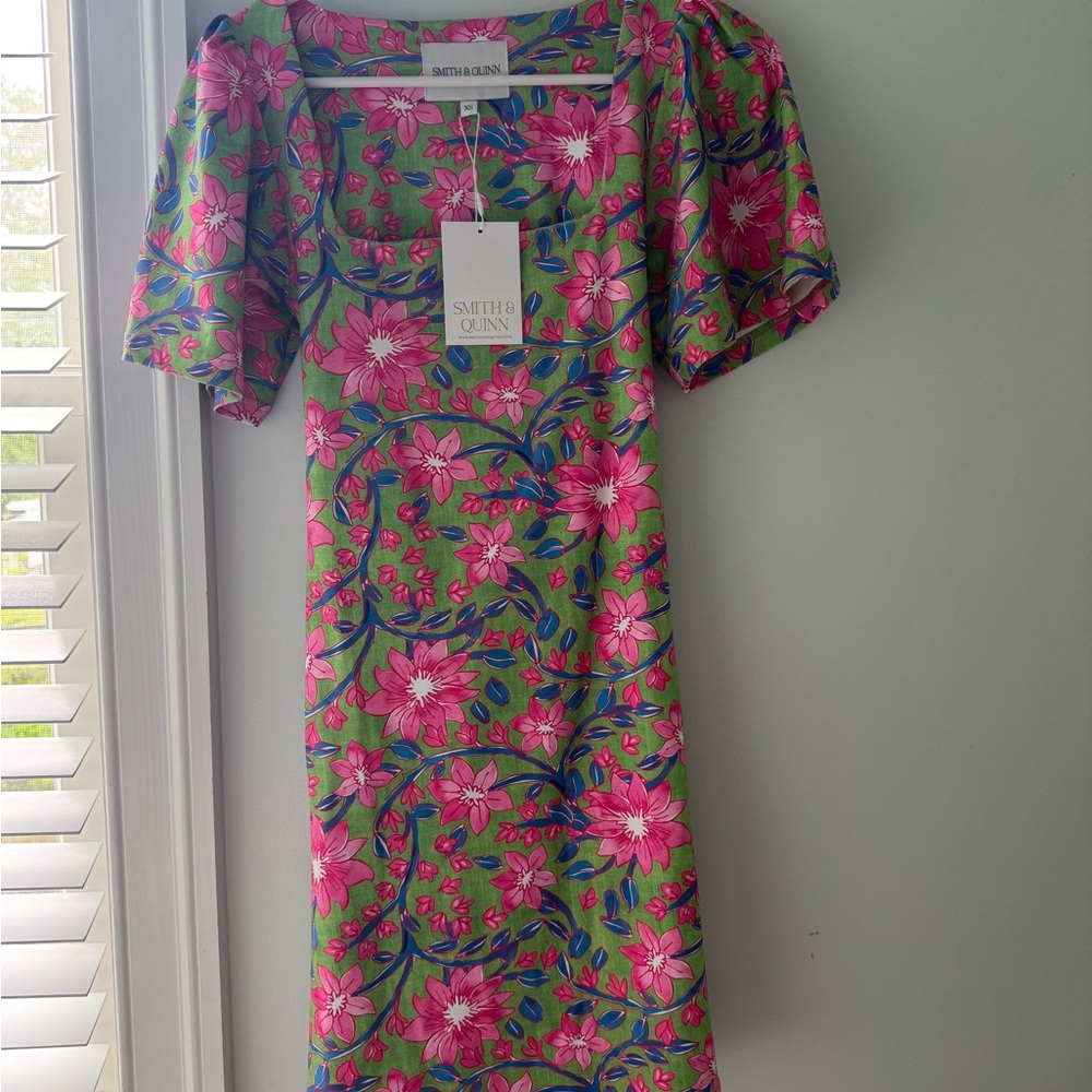 Floral Green and Pink Dress